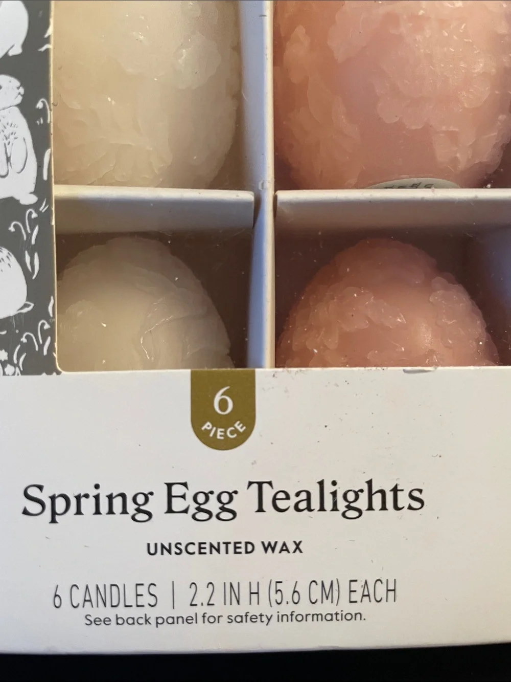Threshold Spring Egg Tealight Trio - Pink, Cream, Gray 6ct Unscented Wax New